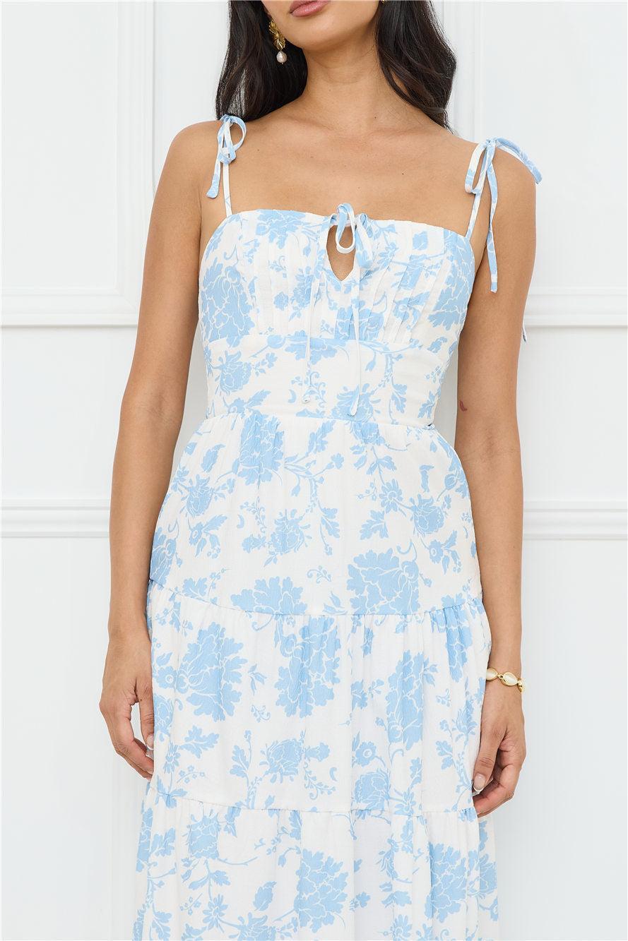 Sizzle And Stun Maxi Dress Blue Product Image