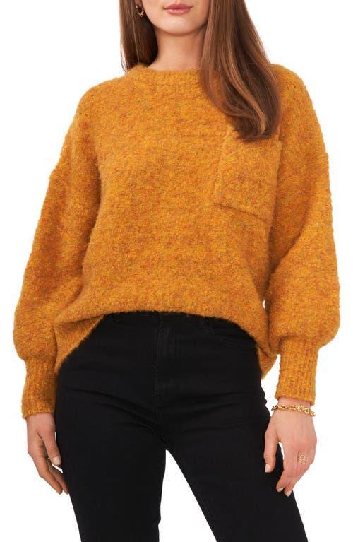 Vince Camuto Bocle Crew with Chest Pocket (Dark Amber) Women's Sweater Product Image