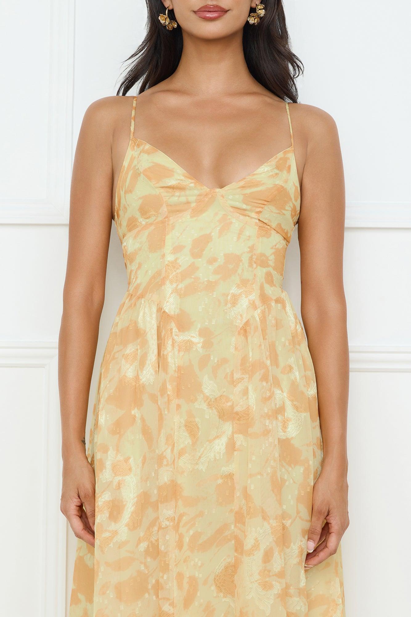 Fresh Nectar Midi Dress Yellow Product Image