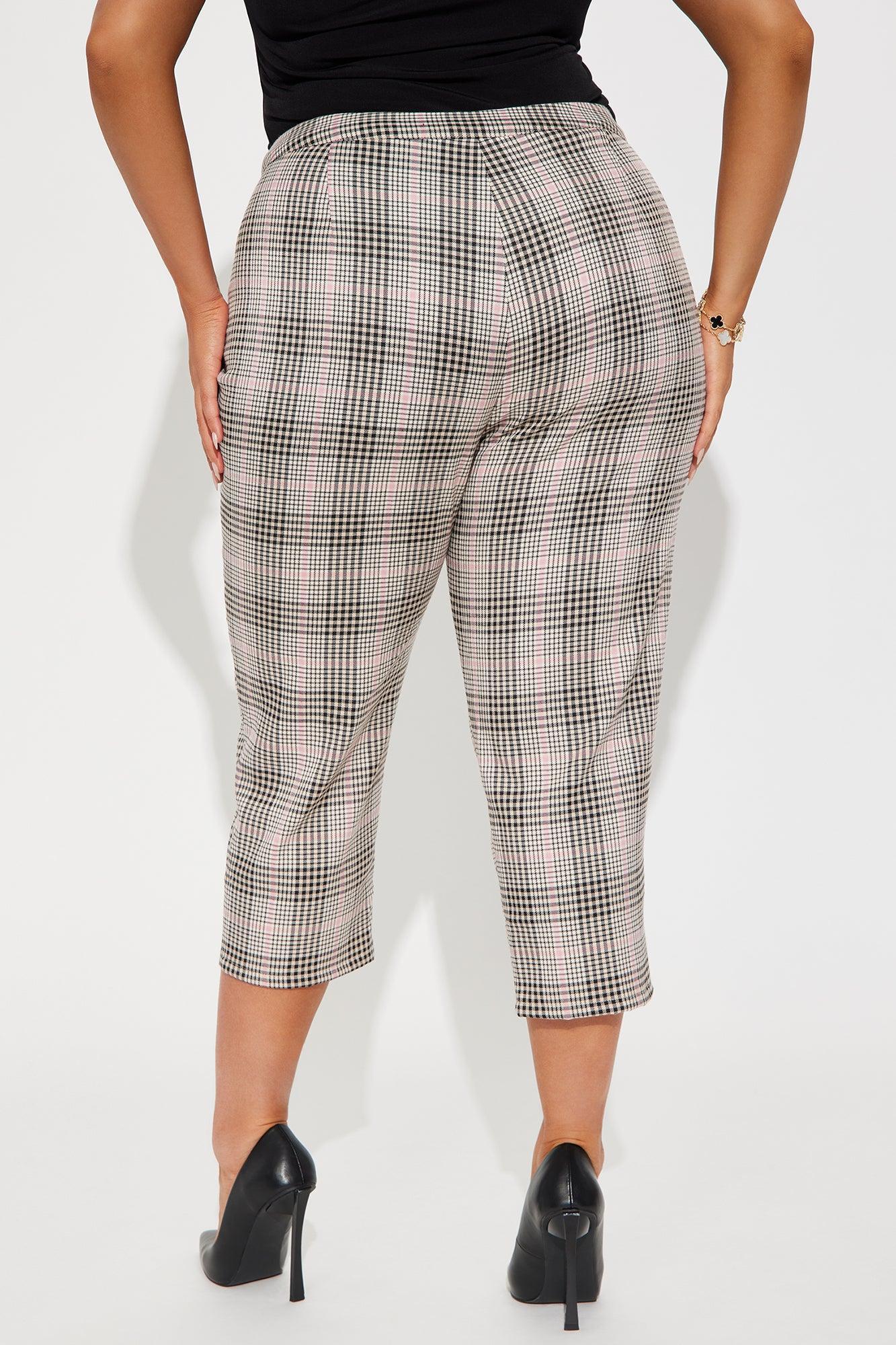 Business As Usual Plaid Capri Pant - Mauve Product Image