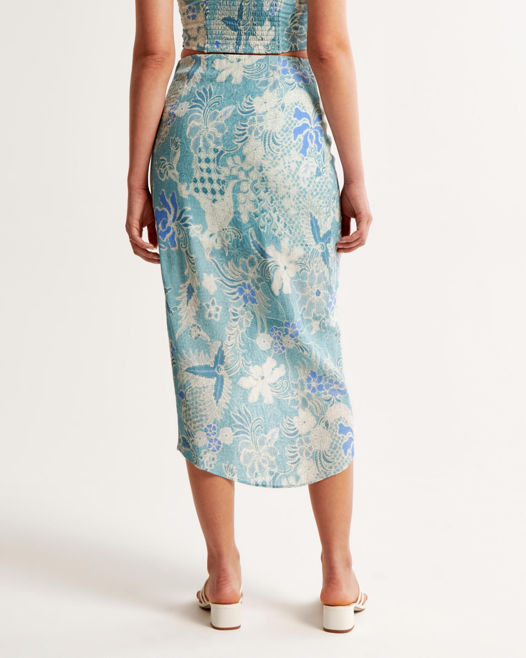 Ruched Flowy Midi Skirt Product Image