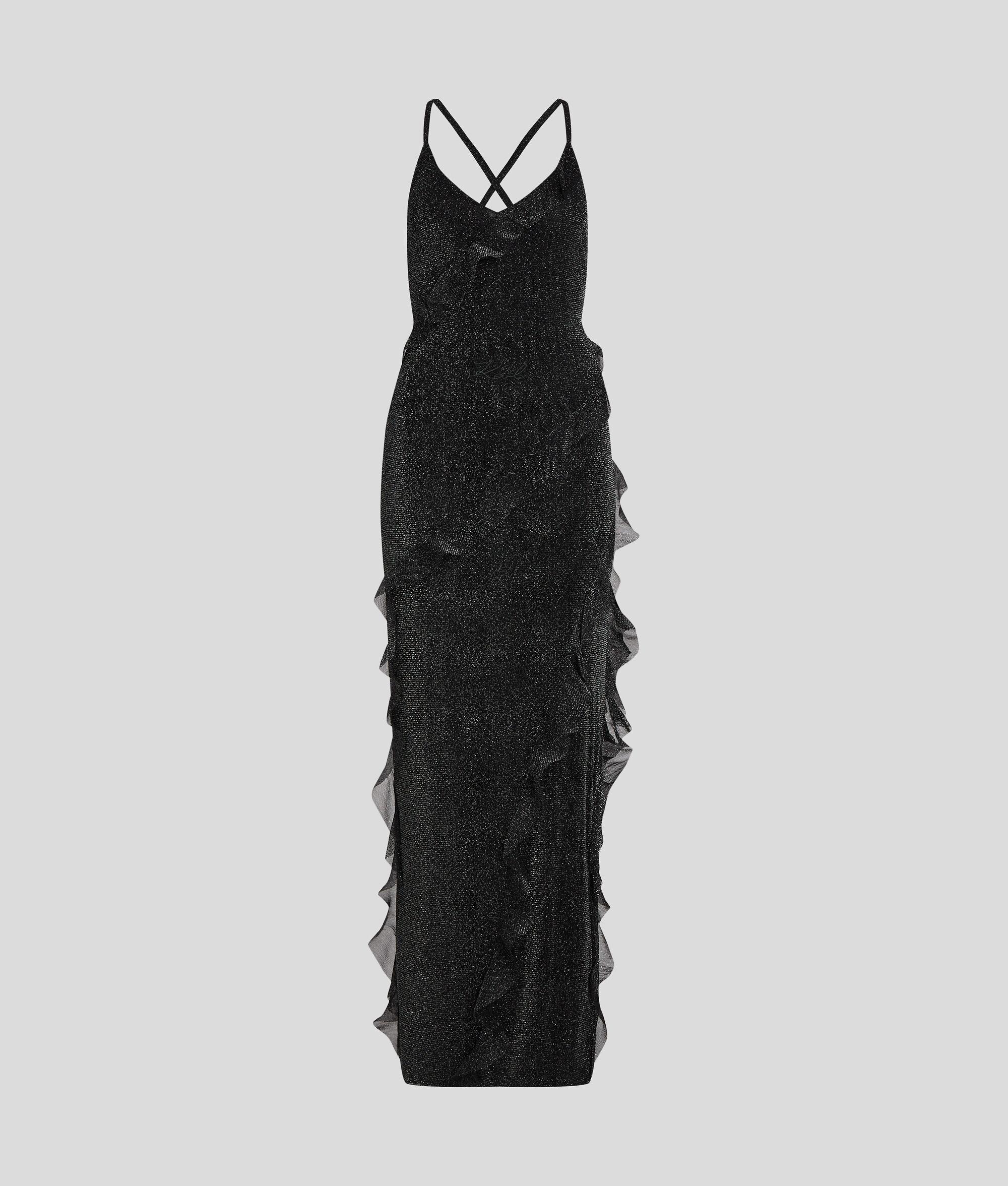 METALLIC RUFFLE DRESS Product Image