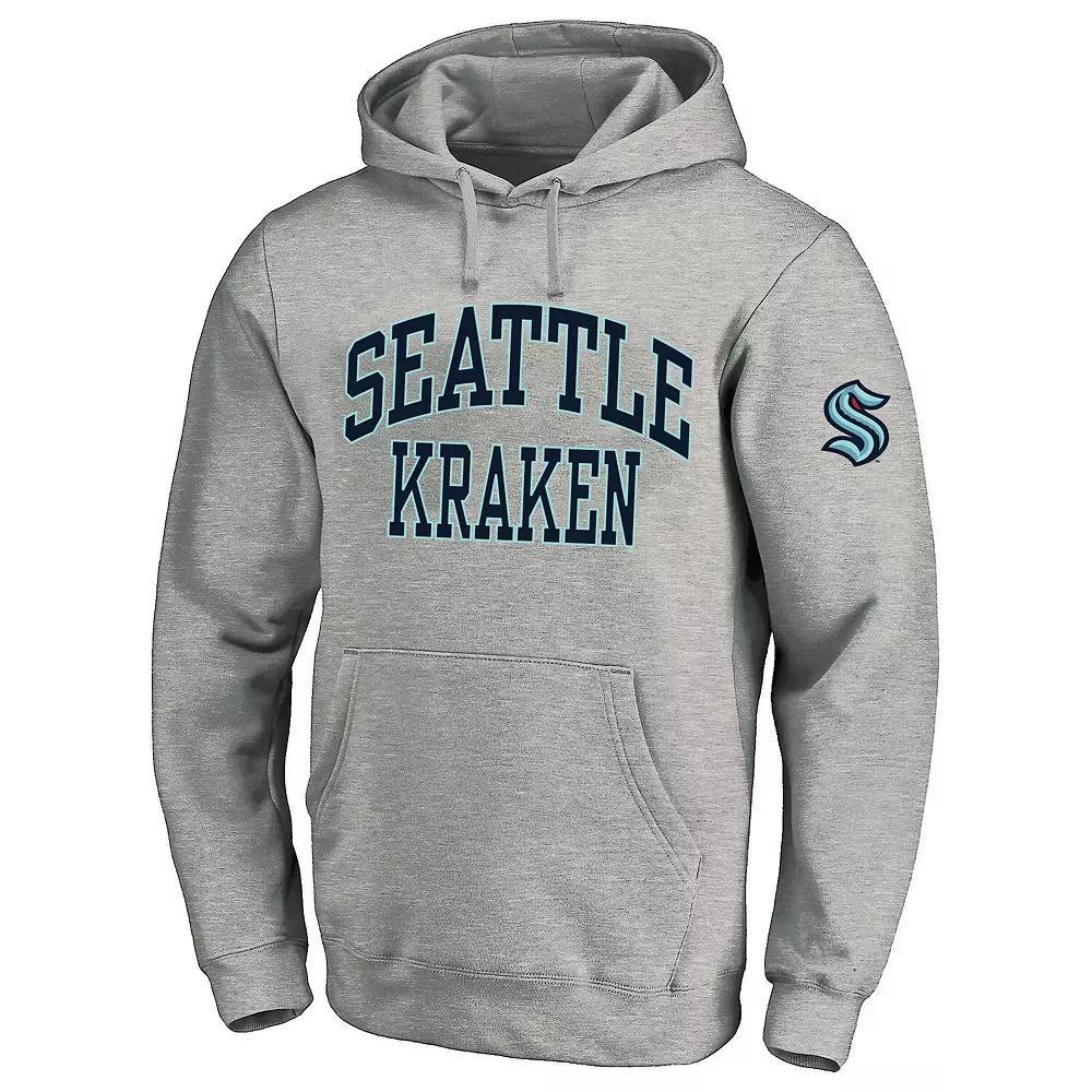 Men's Fanatics Heather Gray Seattle Kraken Big & Tall Fleece Pullover Hoodie, Size: 2XLT, Krk Grey Product Image