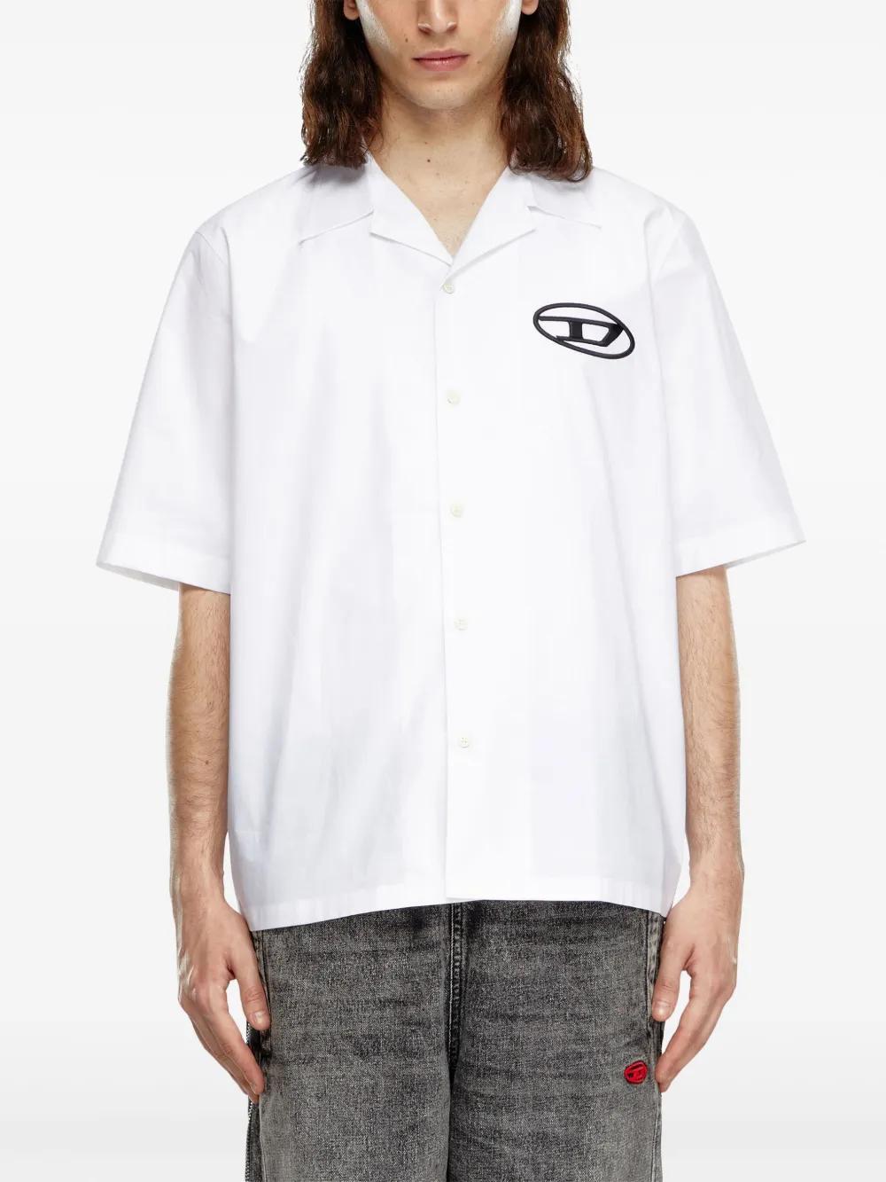 logo embroidered bowling shirt Product Image