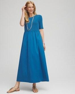 Knit Woven Mix Maxi Dress Product Image