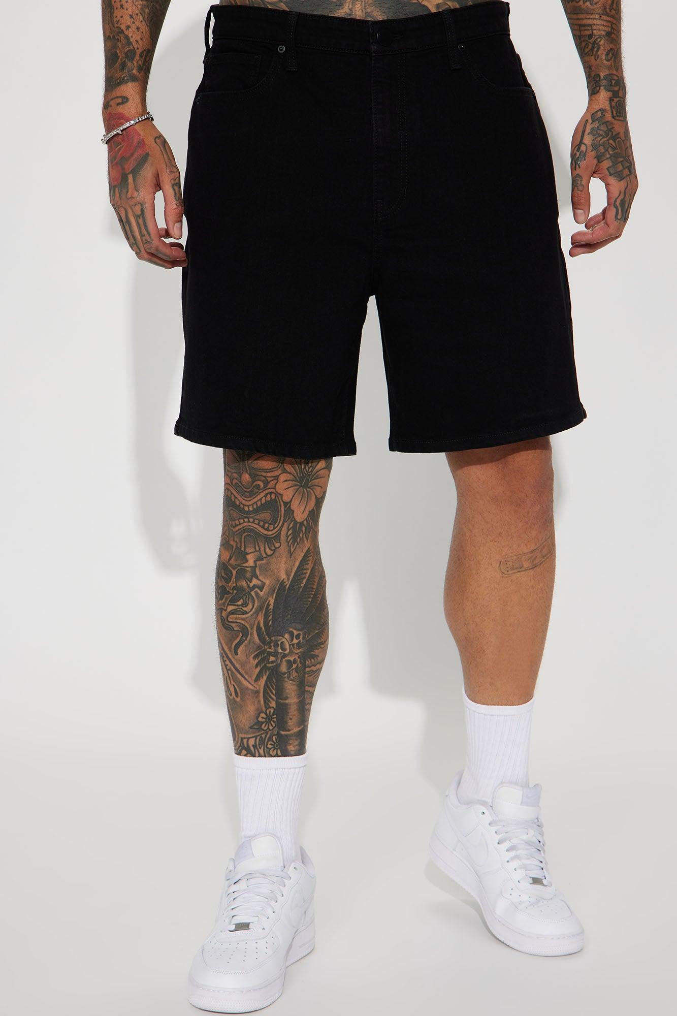 Mike Relaxed Denim Shorts - Black Product Image