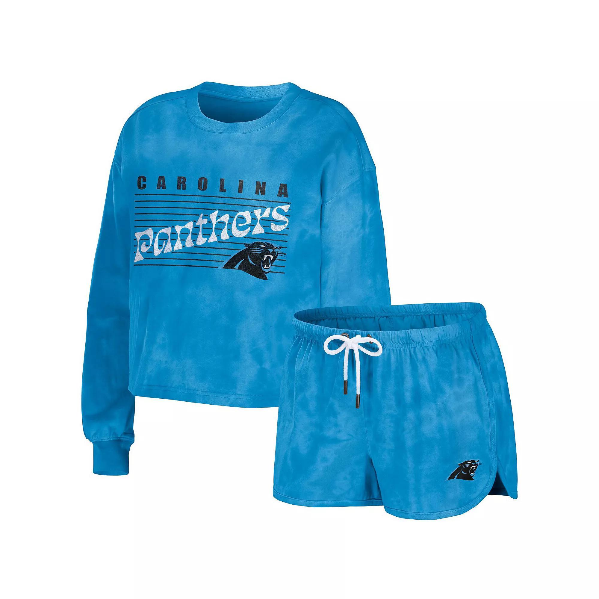 Womens WEAR by Erin Andrews Cardinal Arizona Cardinals Tie-Dye Cropped Pullover Sweatshirt & Shorts Lounge Set Product Image