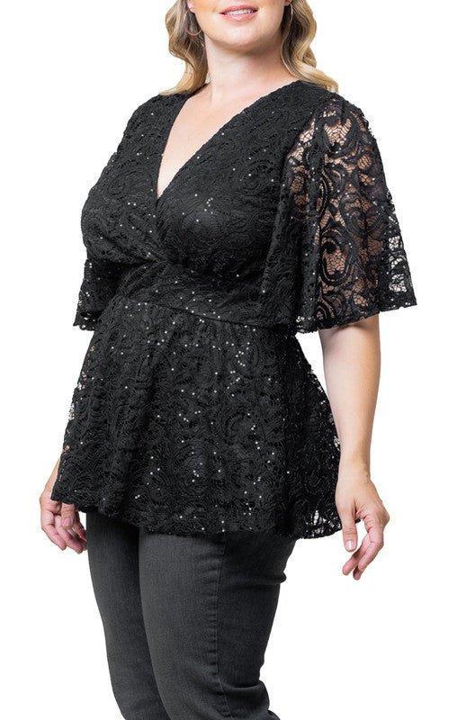Stardust Sequin Lace Top - Plus Product Image