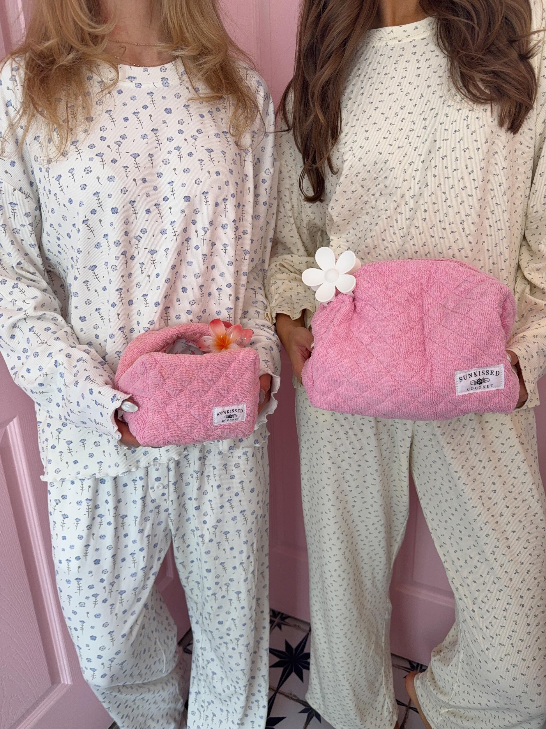 Pale Floral Long Sleeve Pajama Top Product Image