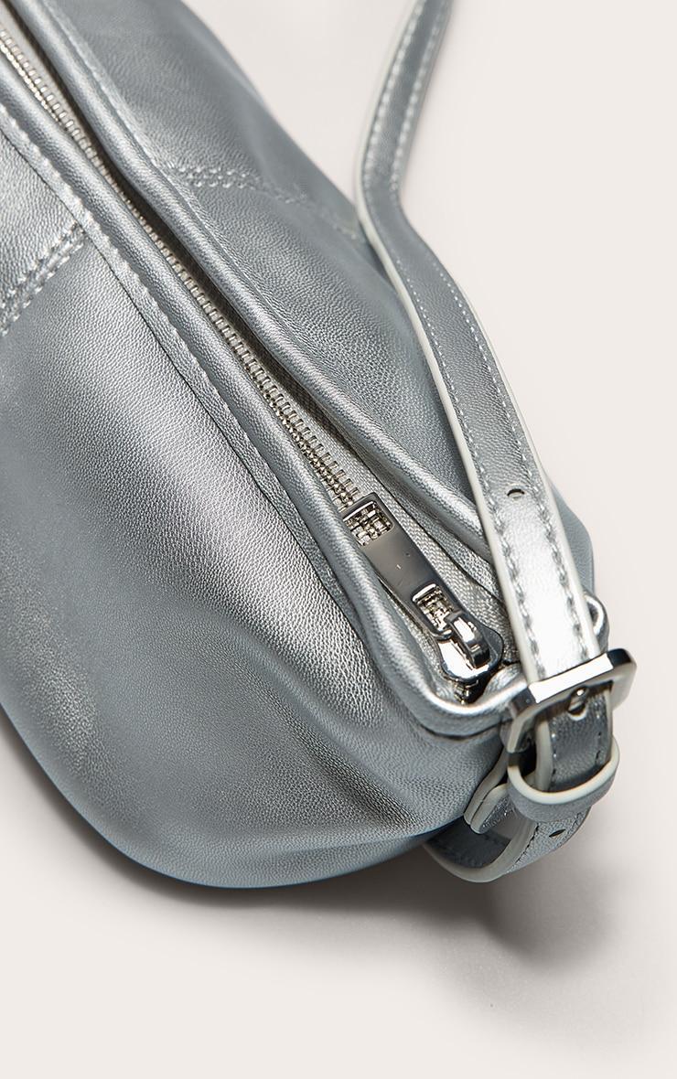 Silver PU Slim Buckle Strap Shoulder Bag Product Image