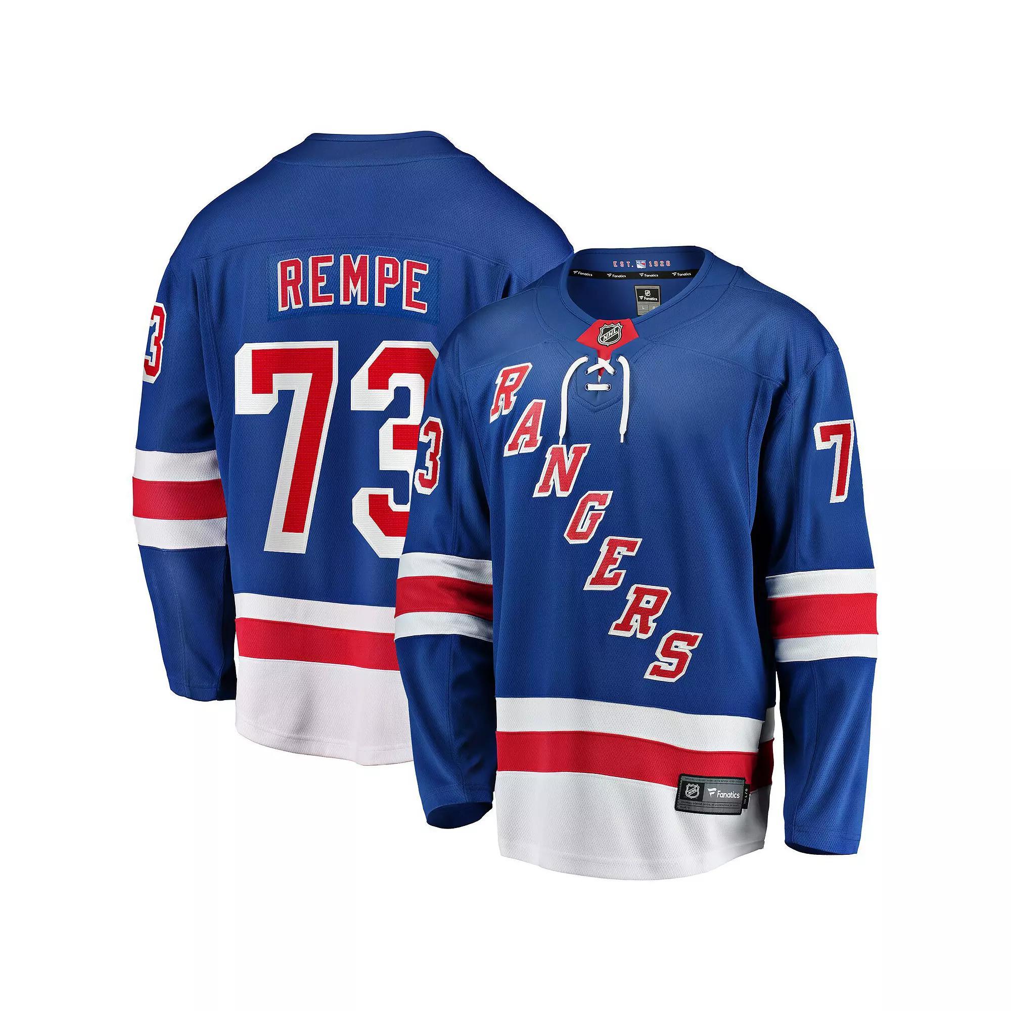 Men's Fanatics Matt Rempe Blue New York Rangers Home Breakaway Jersey, Size: 3XL, Ran Blue Product Image