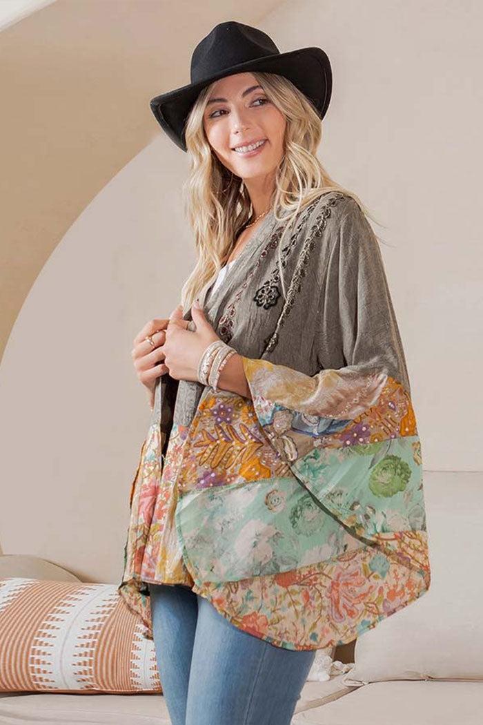 Vintage Bohemian Patchwork Shirt Product Image