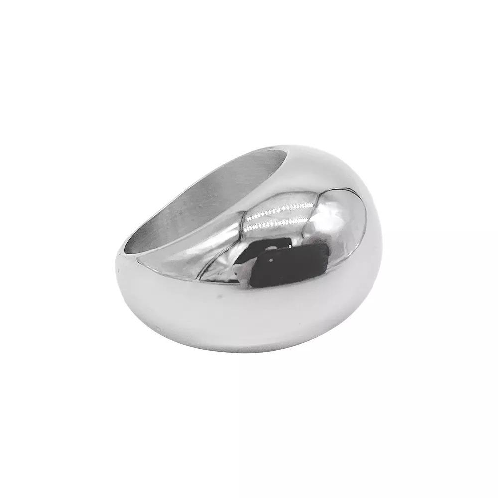 Adornia Stainless Steel Dome Ring, Women's, Size: 9, Silver Tone Product Image