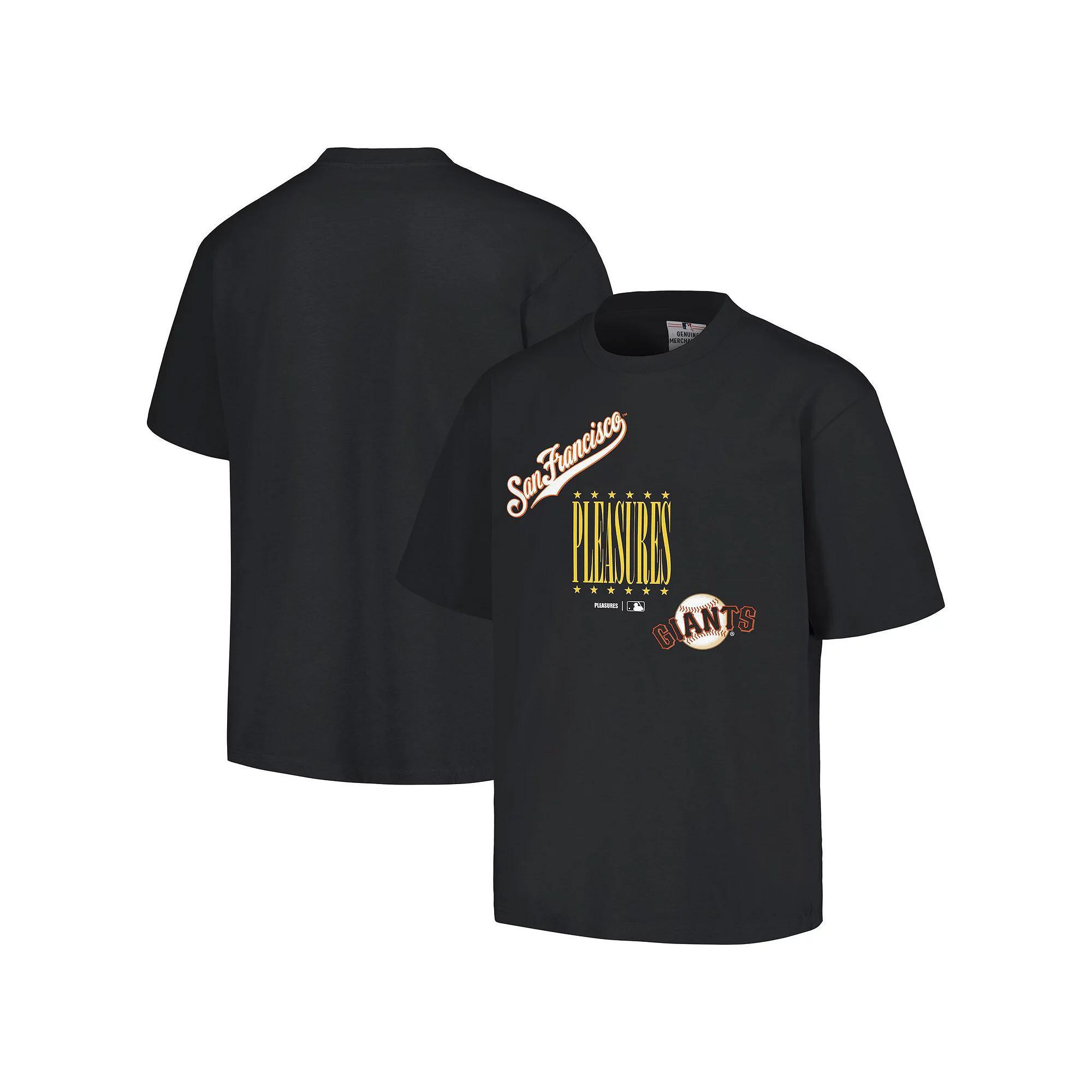 Men's PLEASURES  Black San Francisco Giants Repurpose T-Shirt, Size: 2XL Product Image