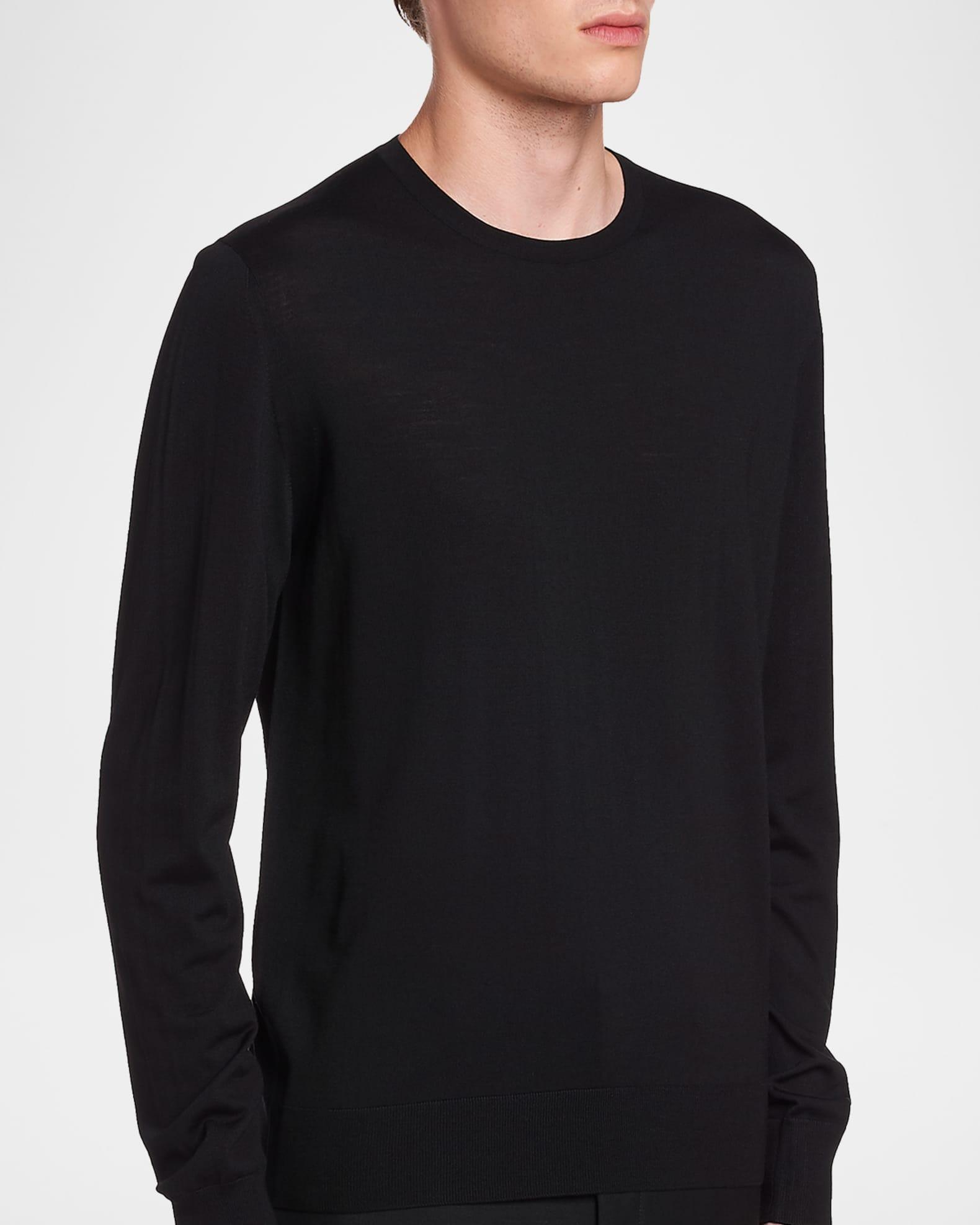 Men's Worsted Wool Crewneck Sweater Product Image