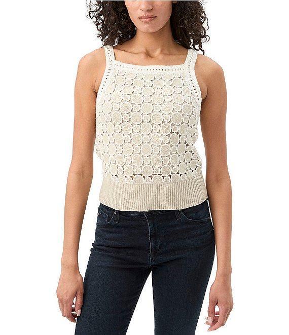 Trina Turk Suez Geometric Knit Square Neck Sleeveless Cami Product Image