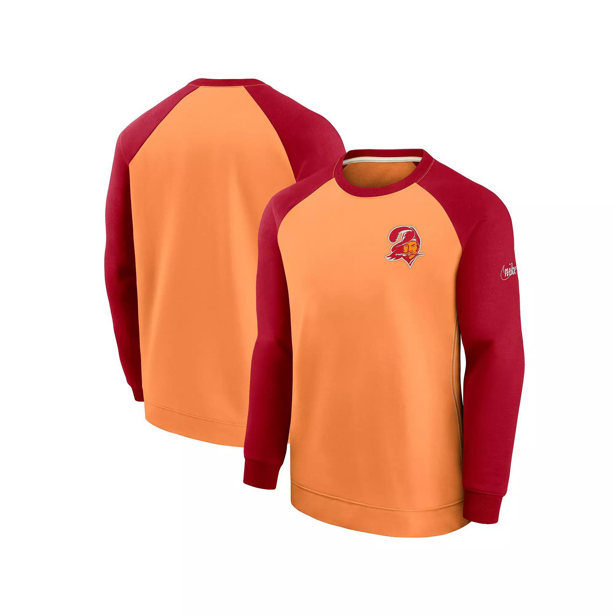 Mens Nike /Red Tampa Bay Buccaneers Historic Raglan Performance Pullover Sweater Product Image