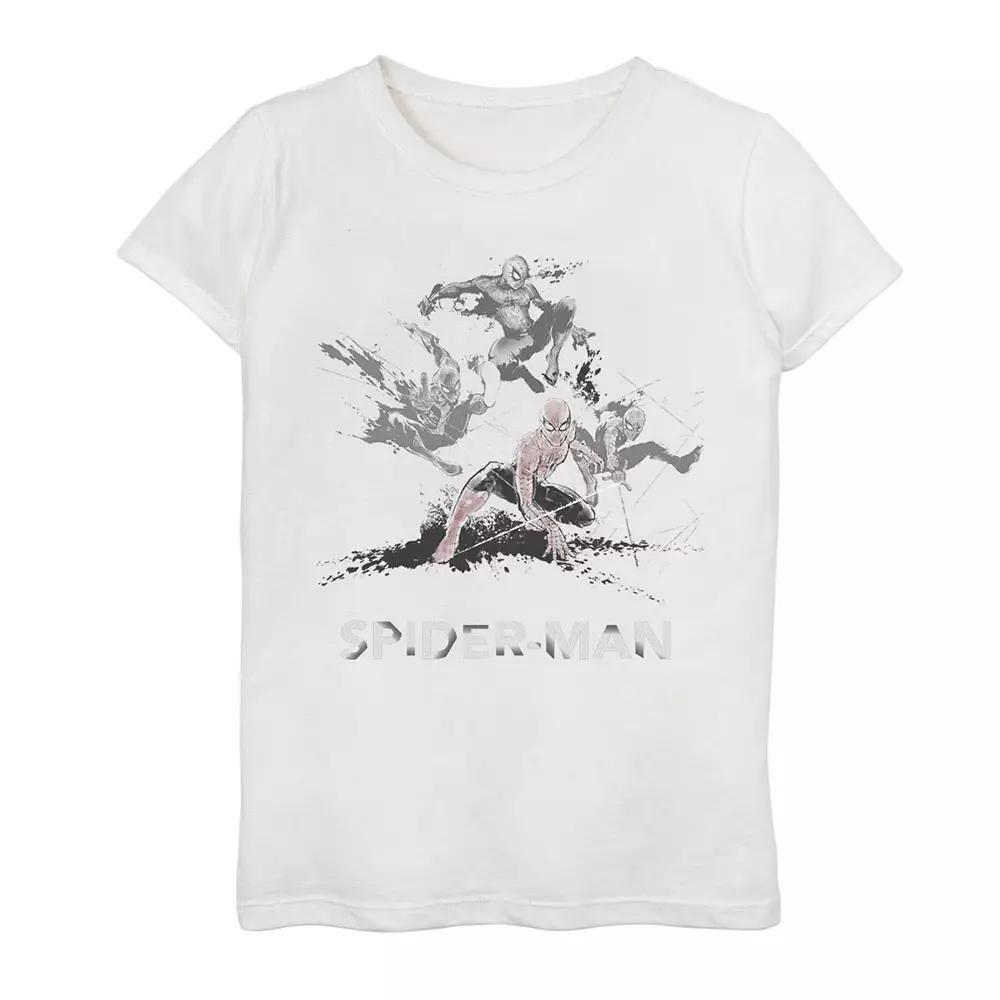 Girls 7-16 Marvel Spider-Man Splat Art Poster Graphic Tee, Girl's, Size: Large, White Product Image