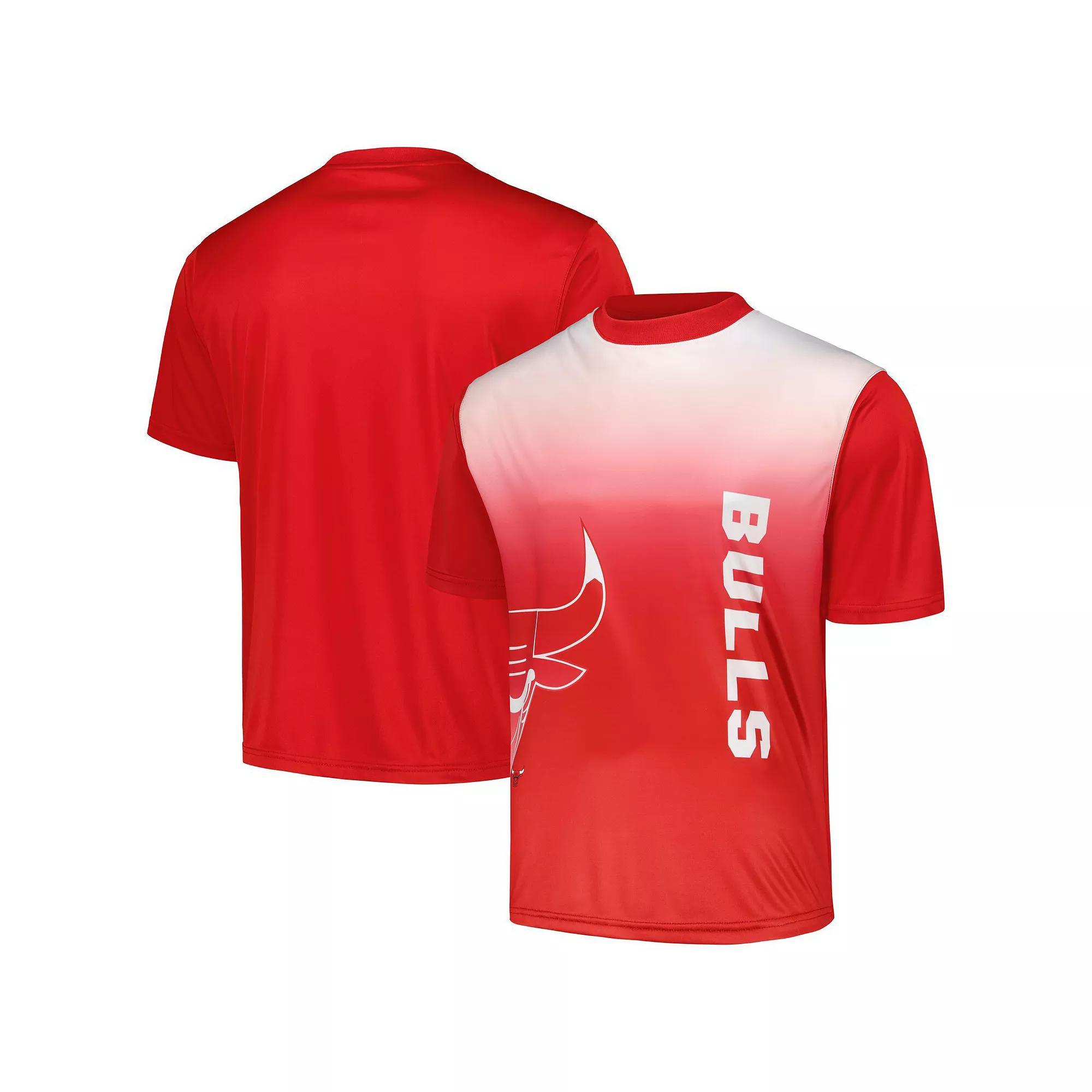 Men's Red Chicago Bulls Sublimated T-Shirt, Size: Medium Product Image