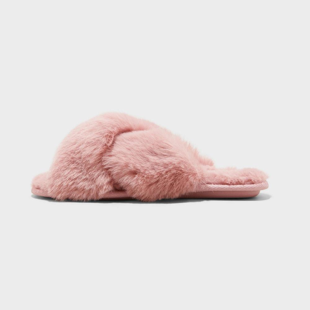 Women's Paris Crossband Slide Slippers - Auden™ Blush XL: Indoor/Outdoor Open Toe Product Image