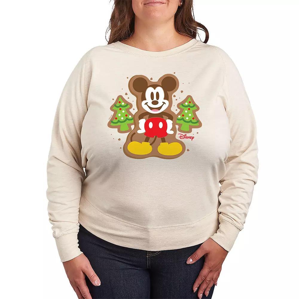 Disneys Mickey Mouse Plus Size Cookie French Terry Long Sleeve Tee, Womens Product Image