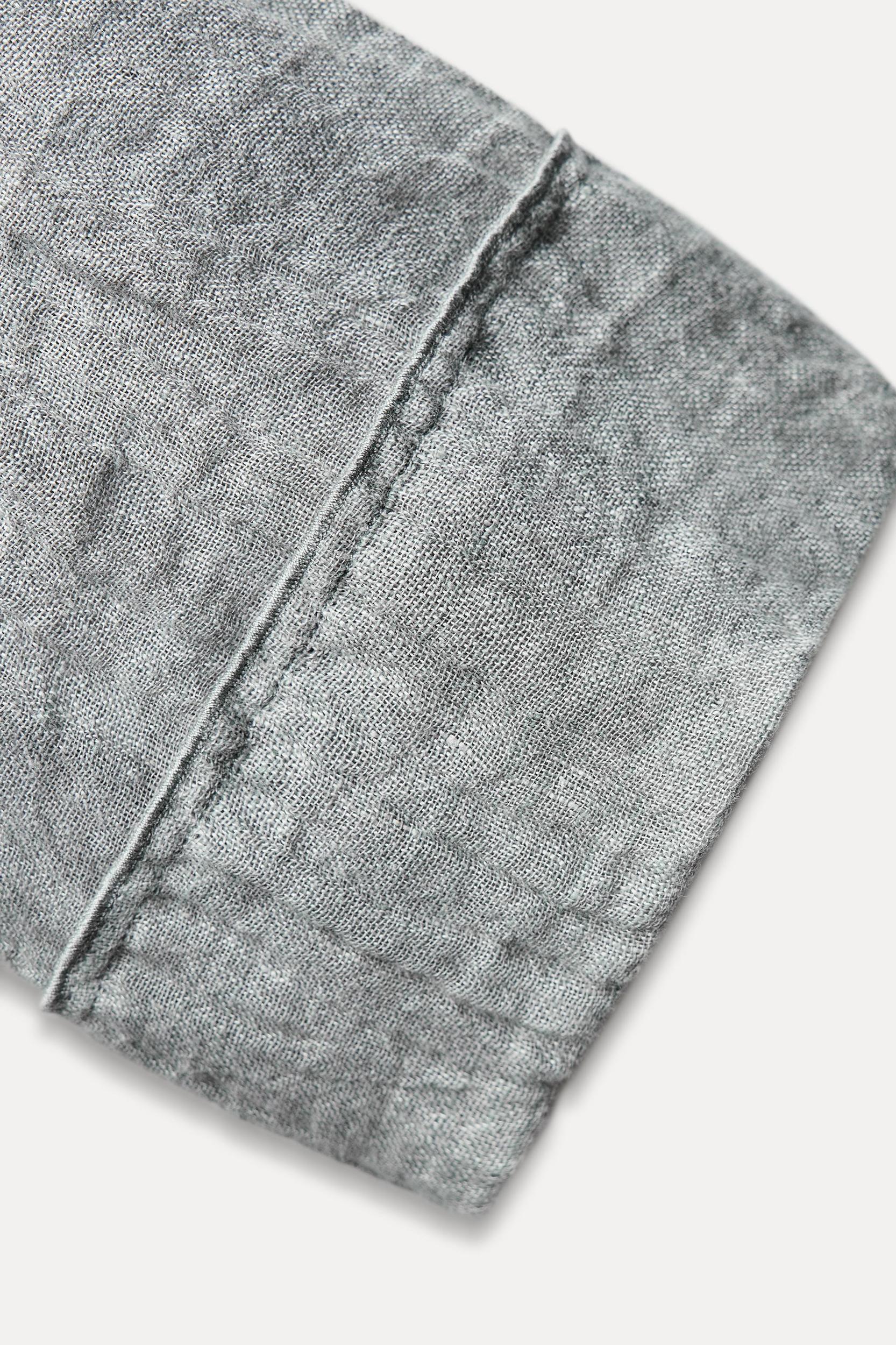 100% LINEN WIDE LEG PANTS ZW COLLECTION Product Image