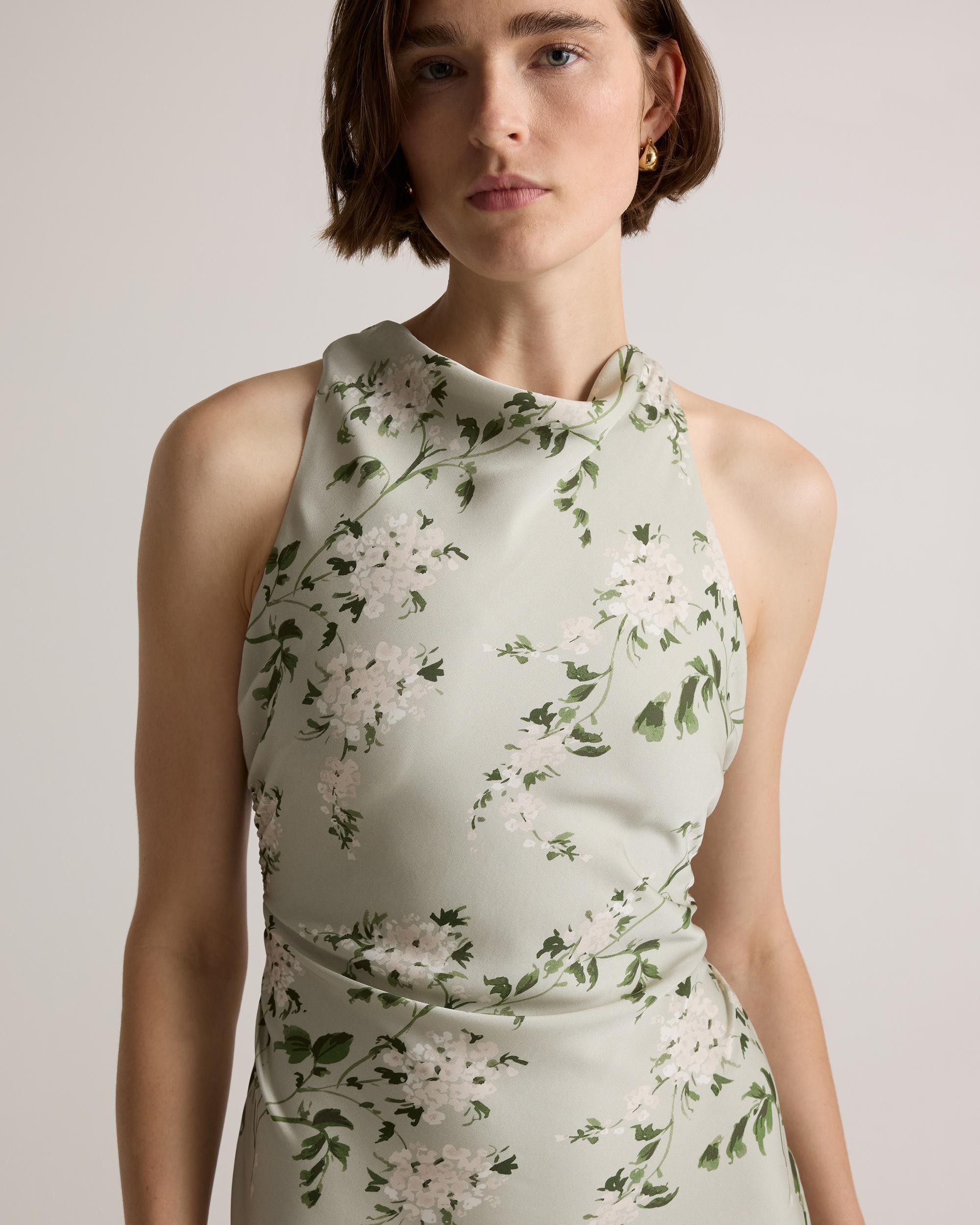 Quince | Women's Washable Stretch Silk High Neck Midi Dress Size XS, Mulberry Silk Product Image