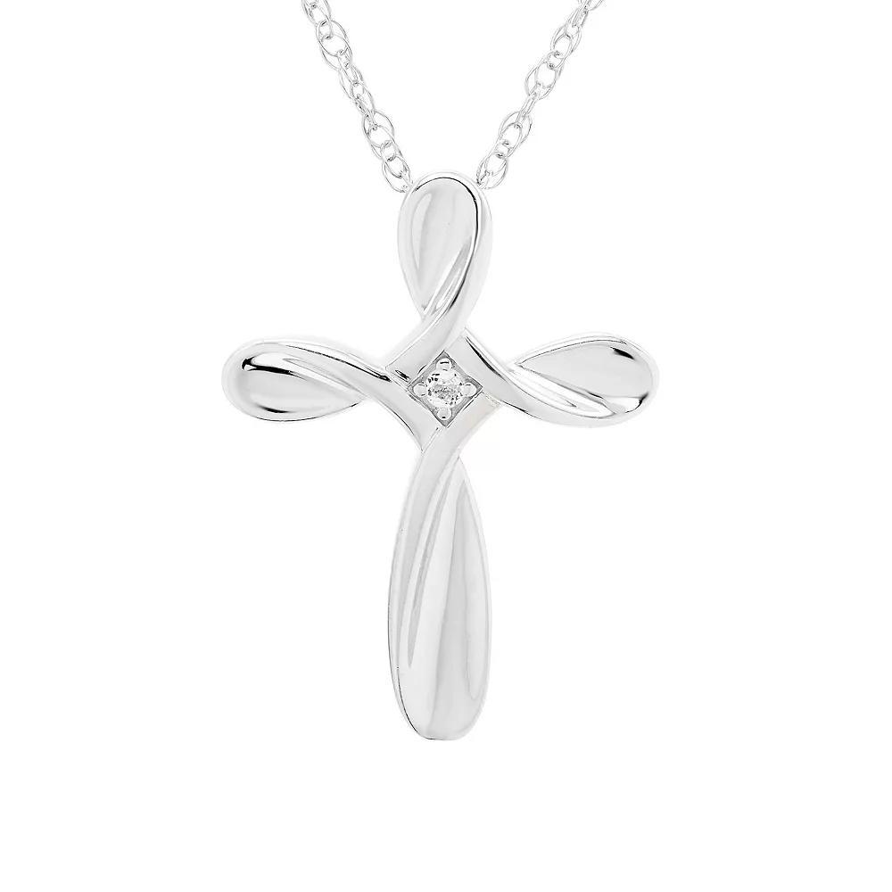 Boston Bay Diamonds Sterling Silver Gemstone Cross Pendant Necklace, Women's, Size: 18", Peridot Product Image