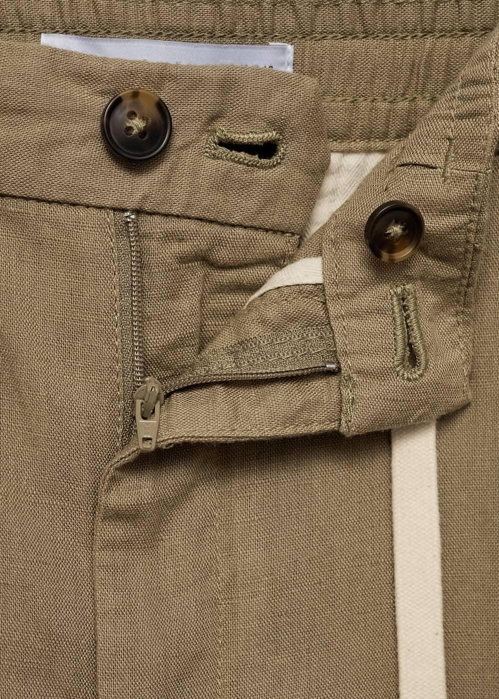 Mango Mens Drawstring Detail Slim-Fit Pants Product Image
