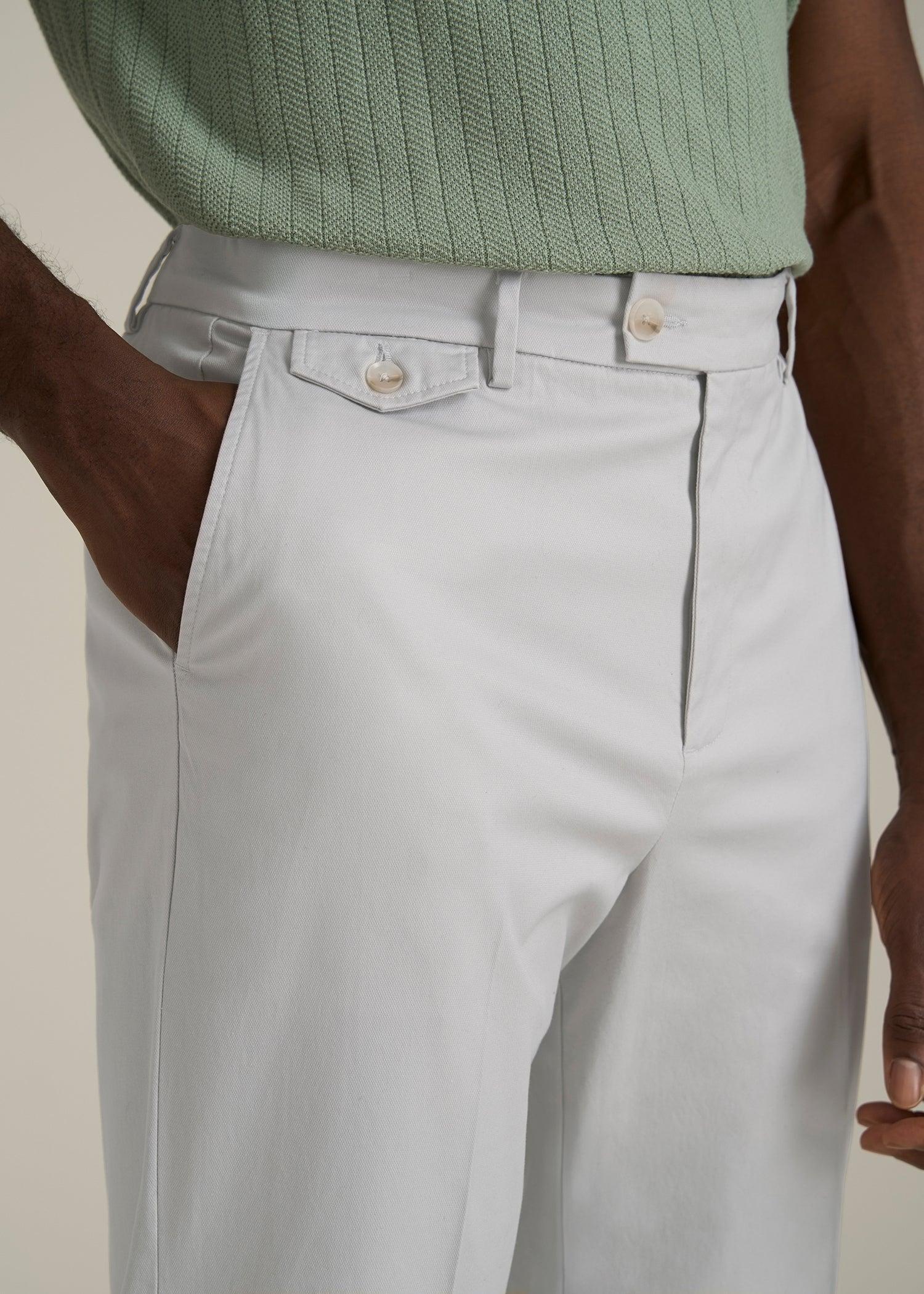 Refined Chinos for Tall Men in Grey Sand Product Image
