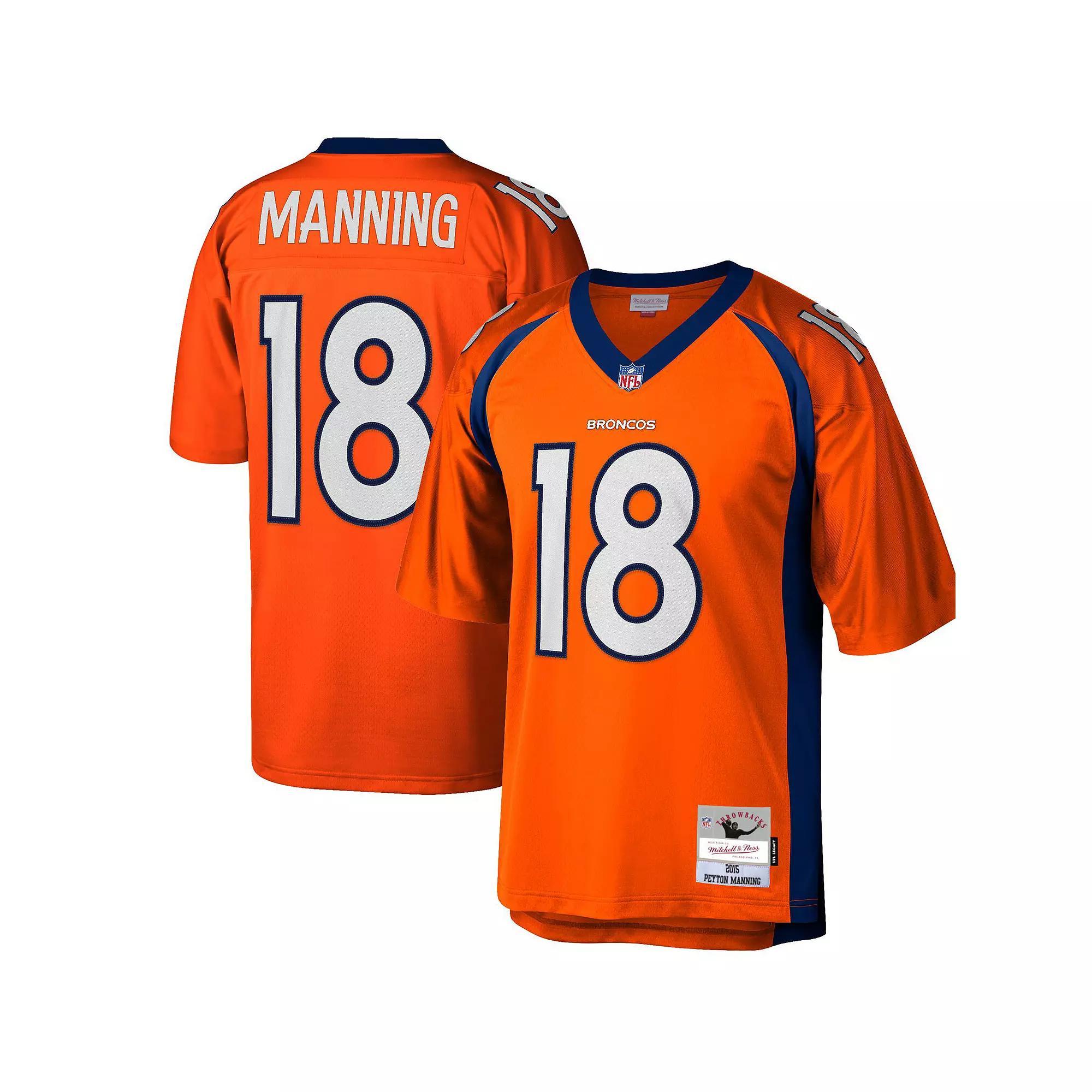 Men's Mitchell & Ness Peyton Manning Orange Denver Broncos Big & Tall 2015 Retired Player Replica Jersey, Size: 4XLT Product Image