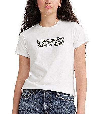 Women's Levi's® Logo Perfect Tee, Size: XS, Housemark Smokestack Product Image