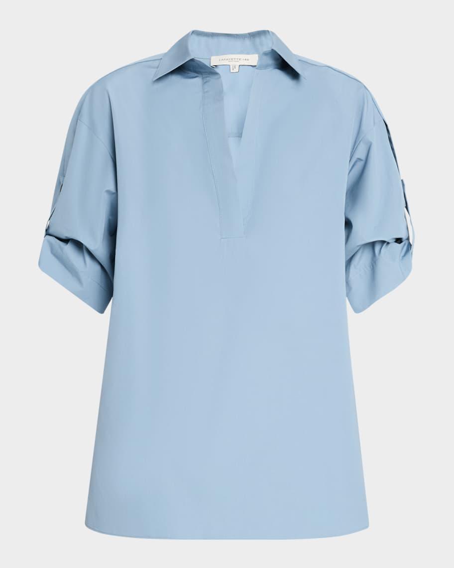 Tab-Sleeve Cotton Shirt Product Image