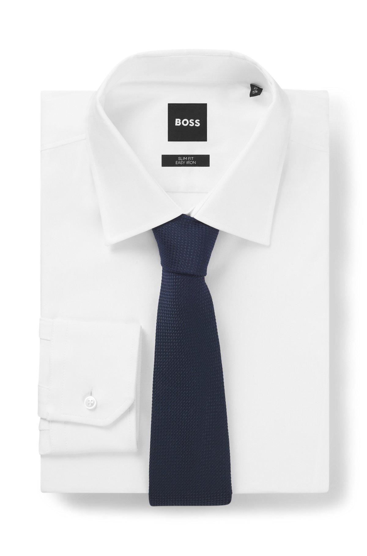 Structured tie in cotton and silk Product Image