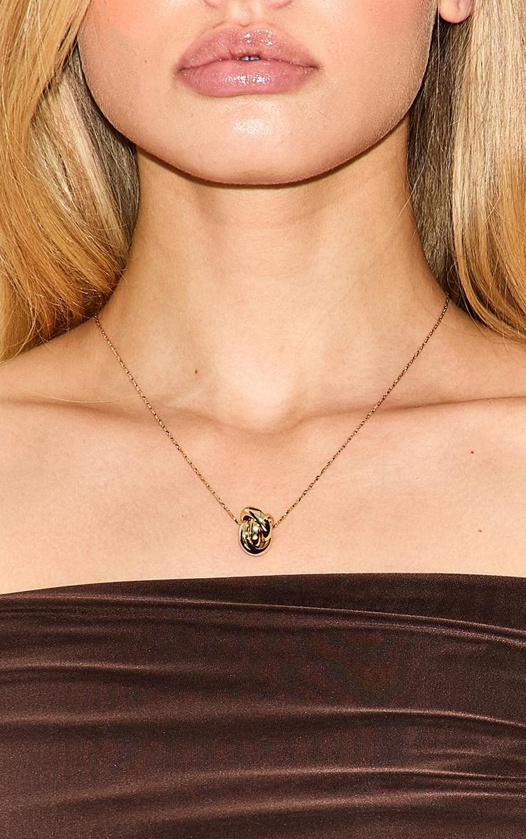 Gold Knot Pendant Necklace Product Image