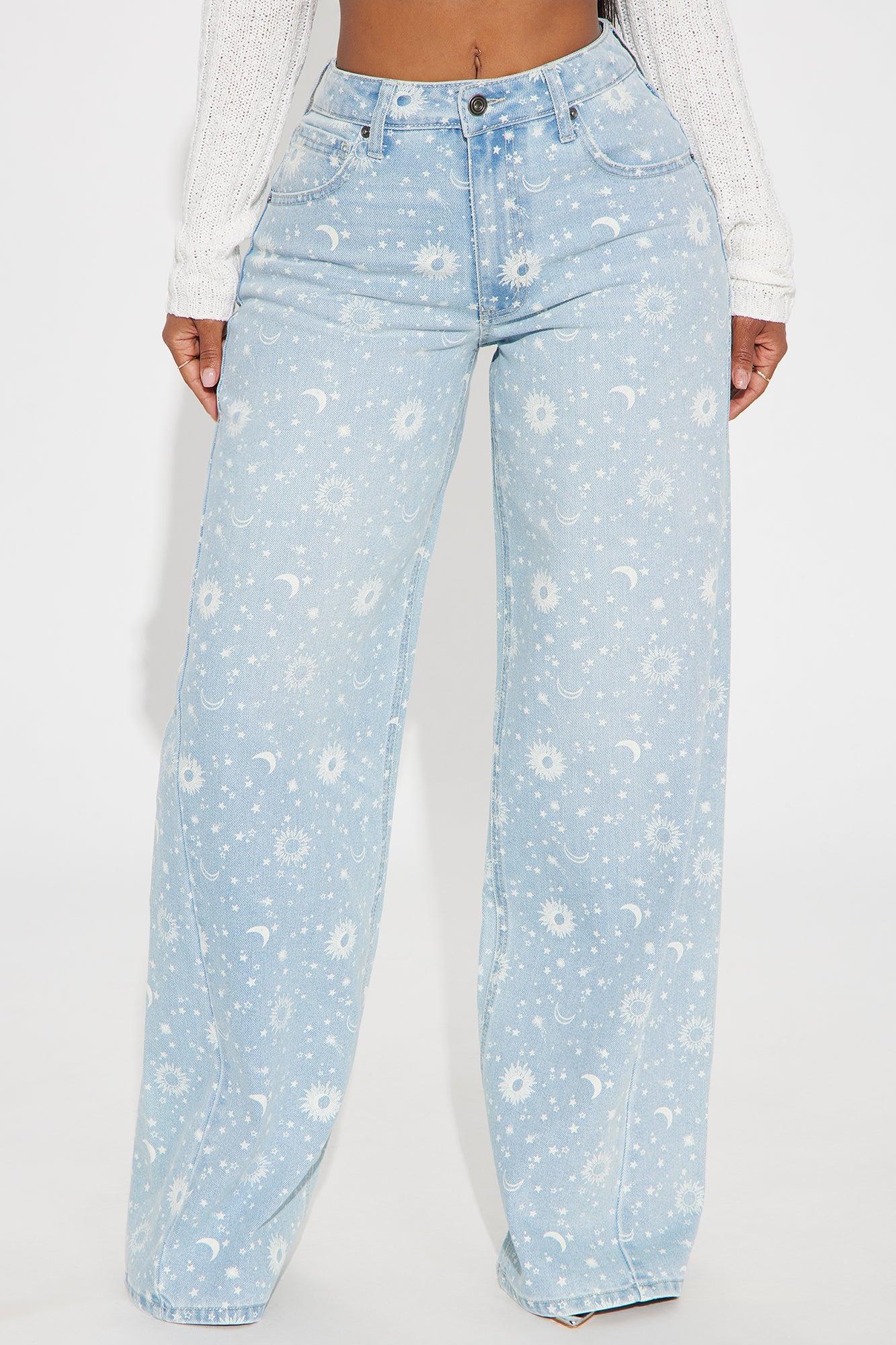 Stars Aligning Baggy Jeans - Light Wash Product Image