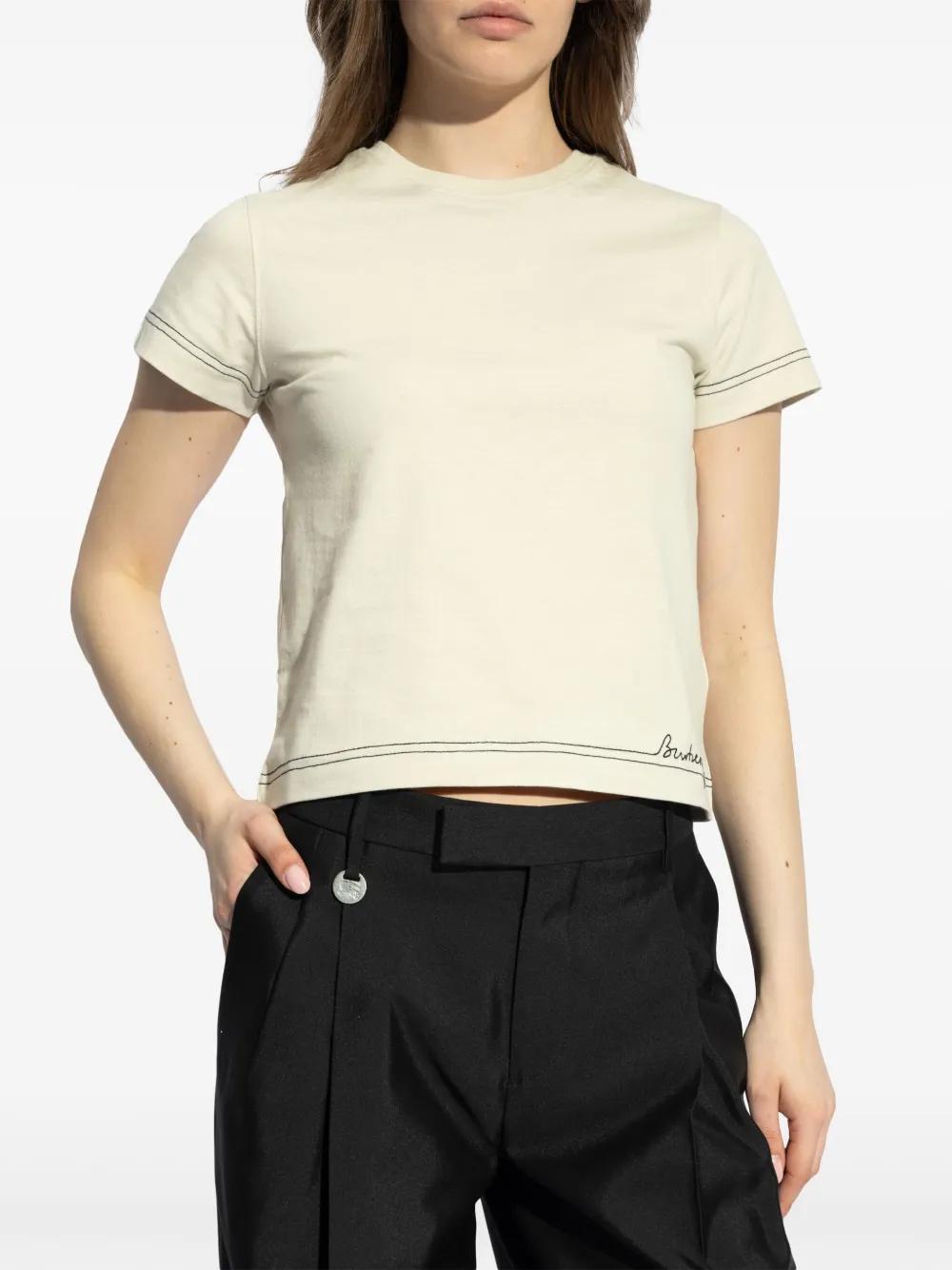 logo-embroidered crop top Product Image