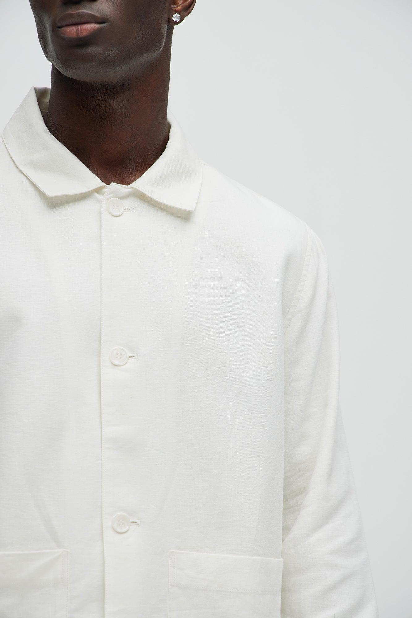 Bahamas Linen Chore Jacket - White Product Image