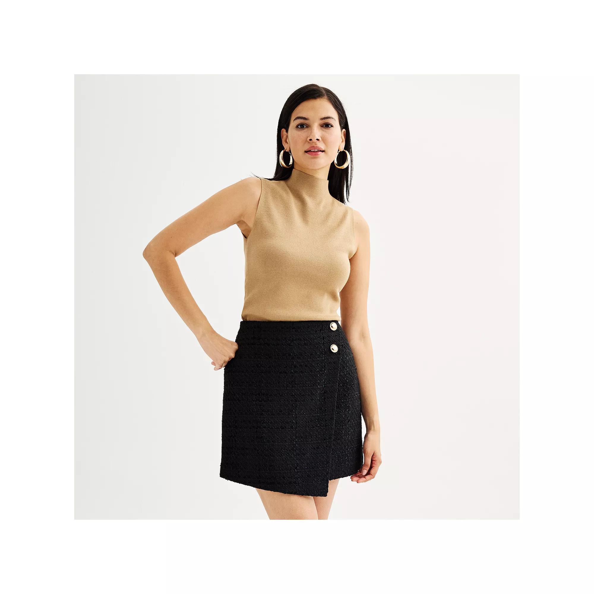 Women's Nine West Mockneck Sleeveless Sweater, Size: XS, Elmore Product Image