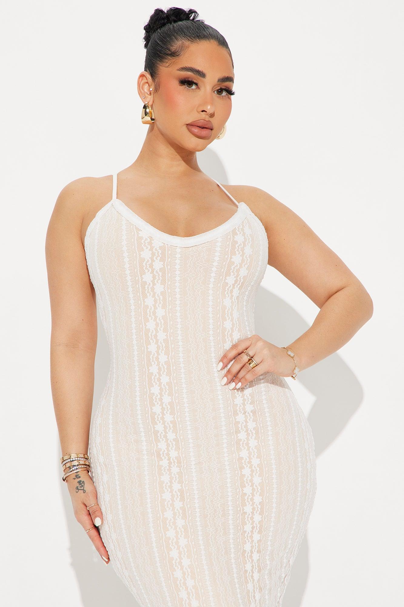 Chelsi Lace Maxi Dress Set - White Product Image