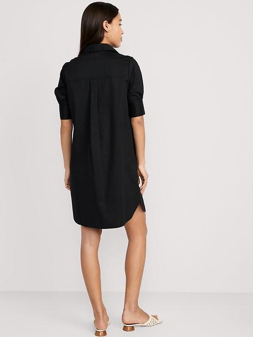 Short-Sleeve Jean Shirt Dress Product Image