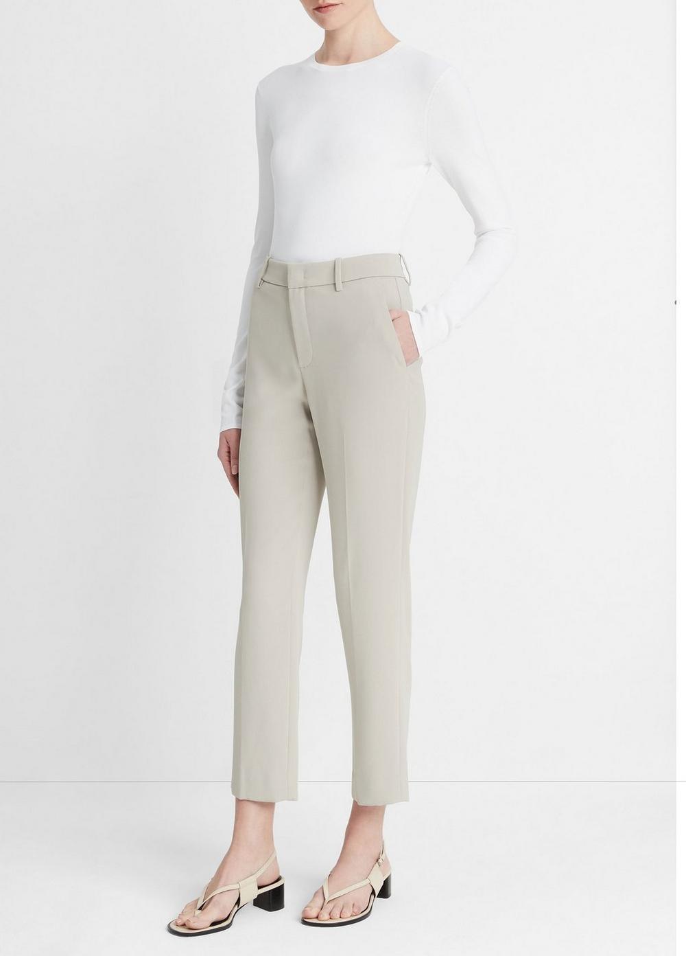 Womens Crepe Tailored Straight-Leg Pant, Black, Size 2 Vince Product Image