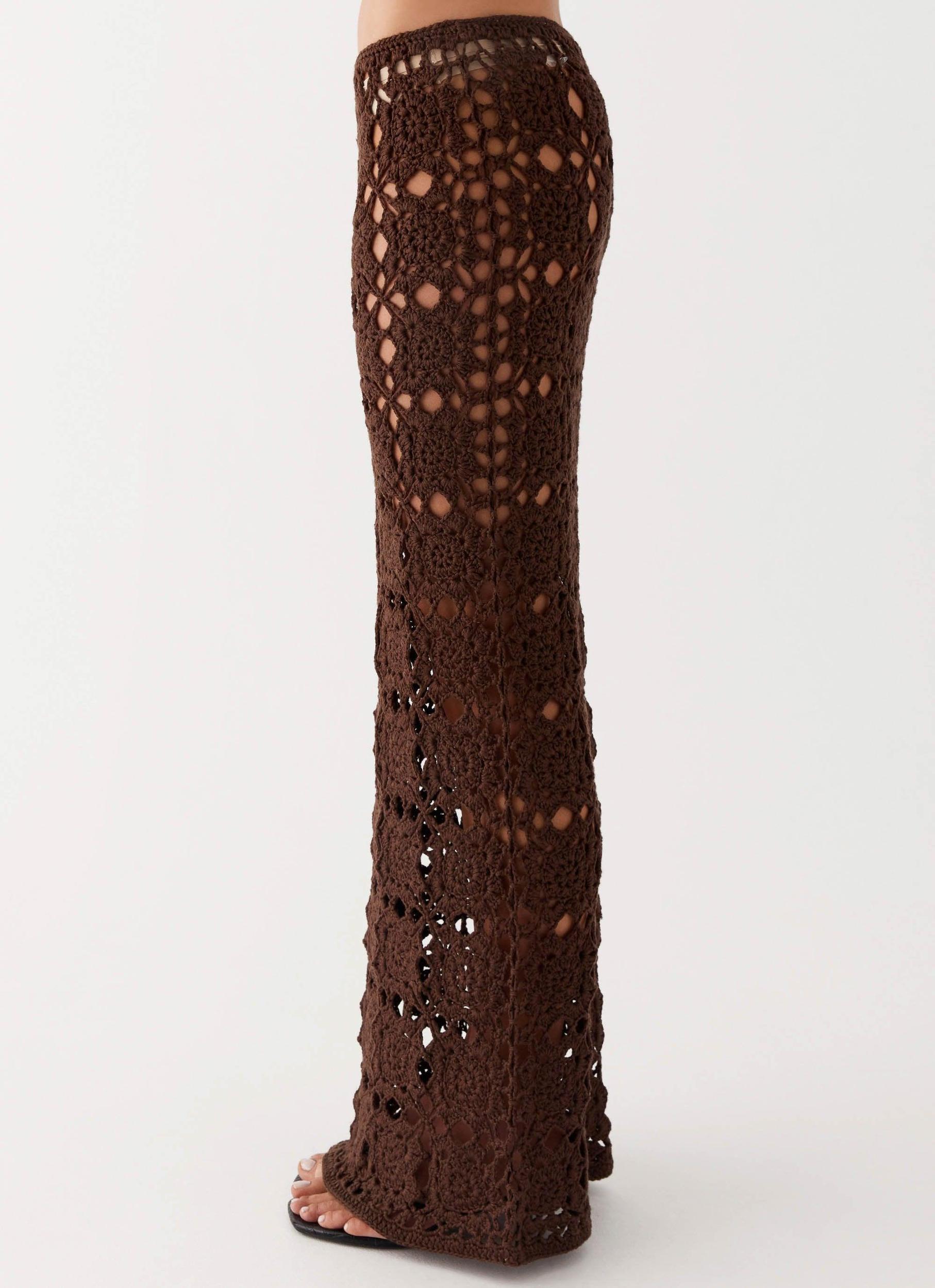 Sorrentino Crochet Long Sleeve Top - Chocolate Product Image