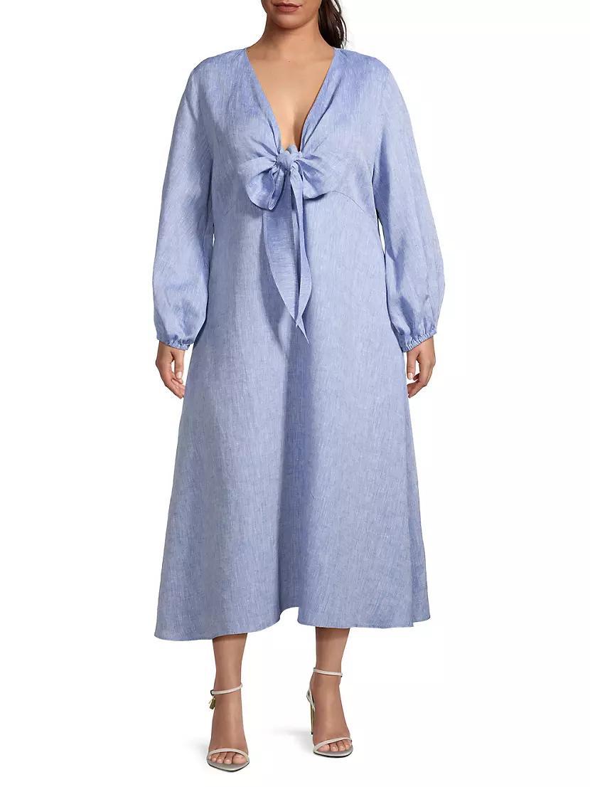 Novella Cotton-Linen Midi-Dress Product Image