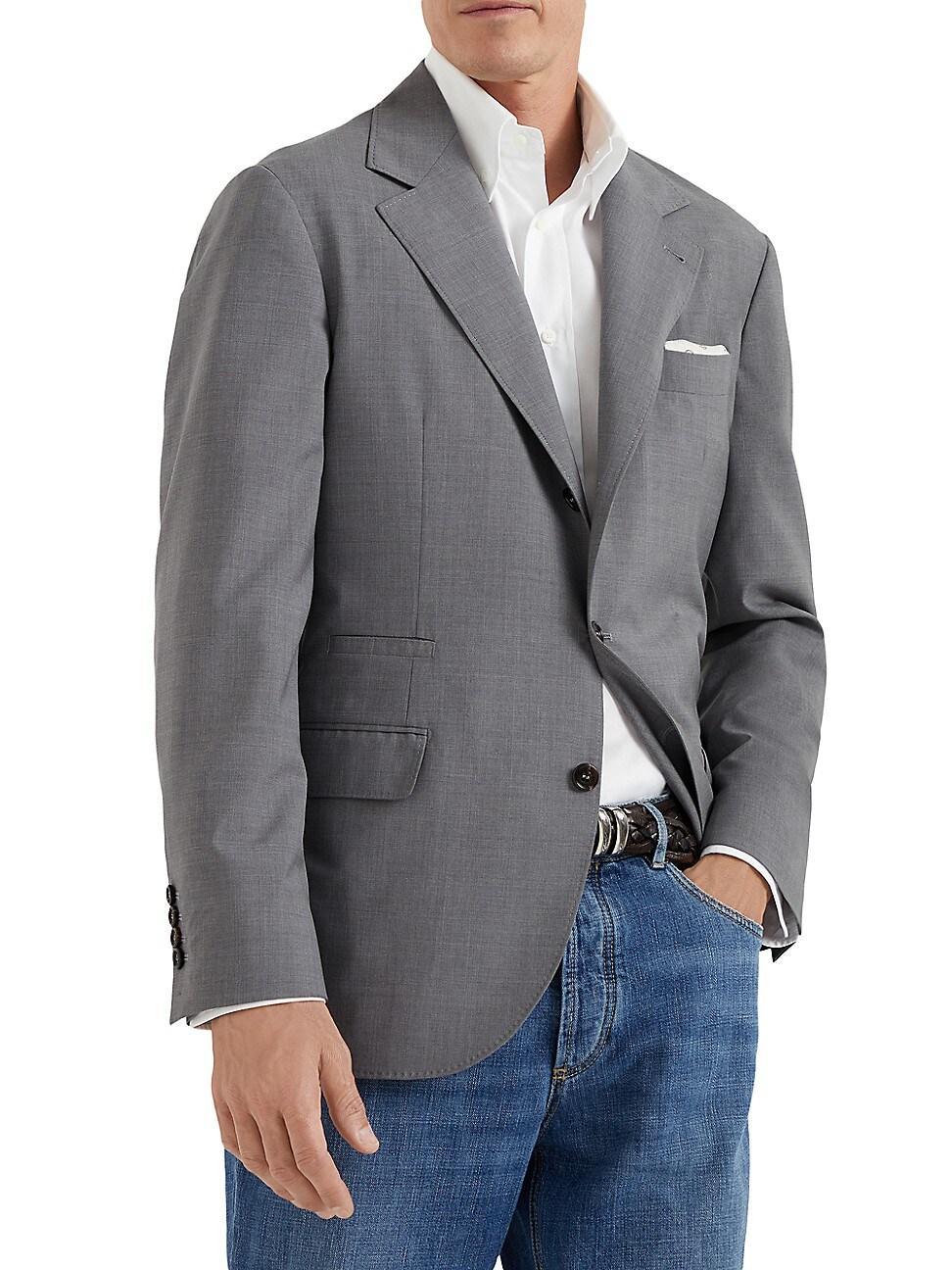 Mens Super 150s Lightweight Wool and Silk Deconstructed Blazer Product Image