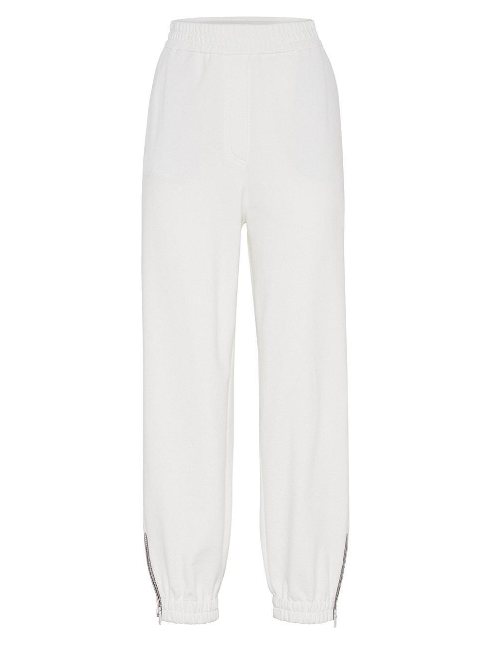 Womens Cotton Smooth French Terry Track Trousers Product Image