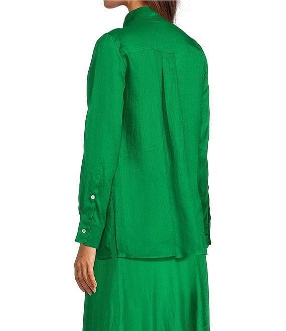 Marella Coordinating Agamia Voile Shirt Collar Long Sleeve Button Front Blouse Product Image