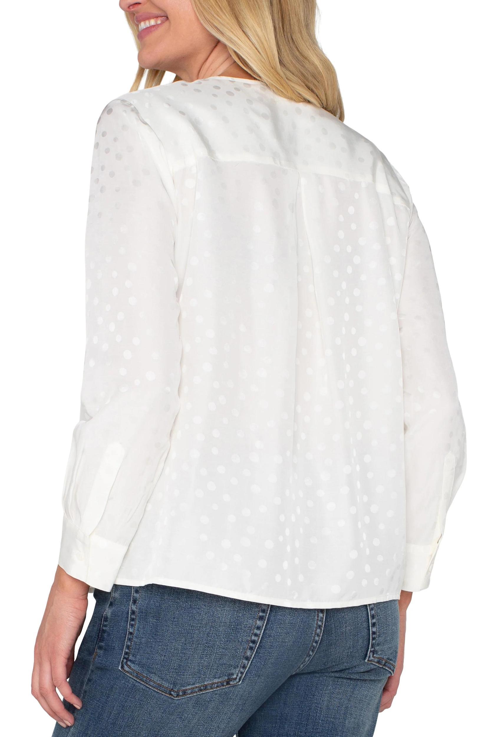 Long Sleeve Popover Woven Blouse Product Image