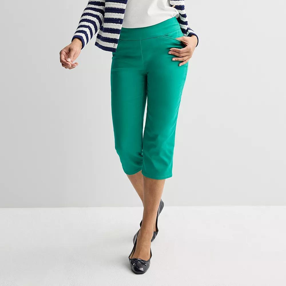 Women's Croft & Barrow® Effortless Stretch Capri Pants, Size: 10, Greenway Product Image