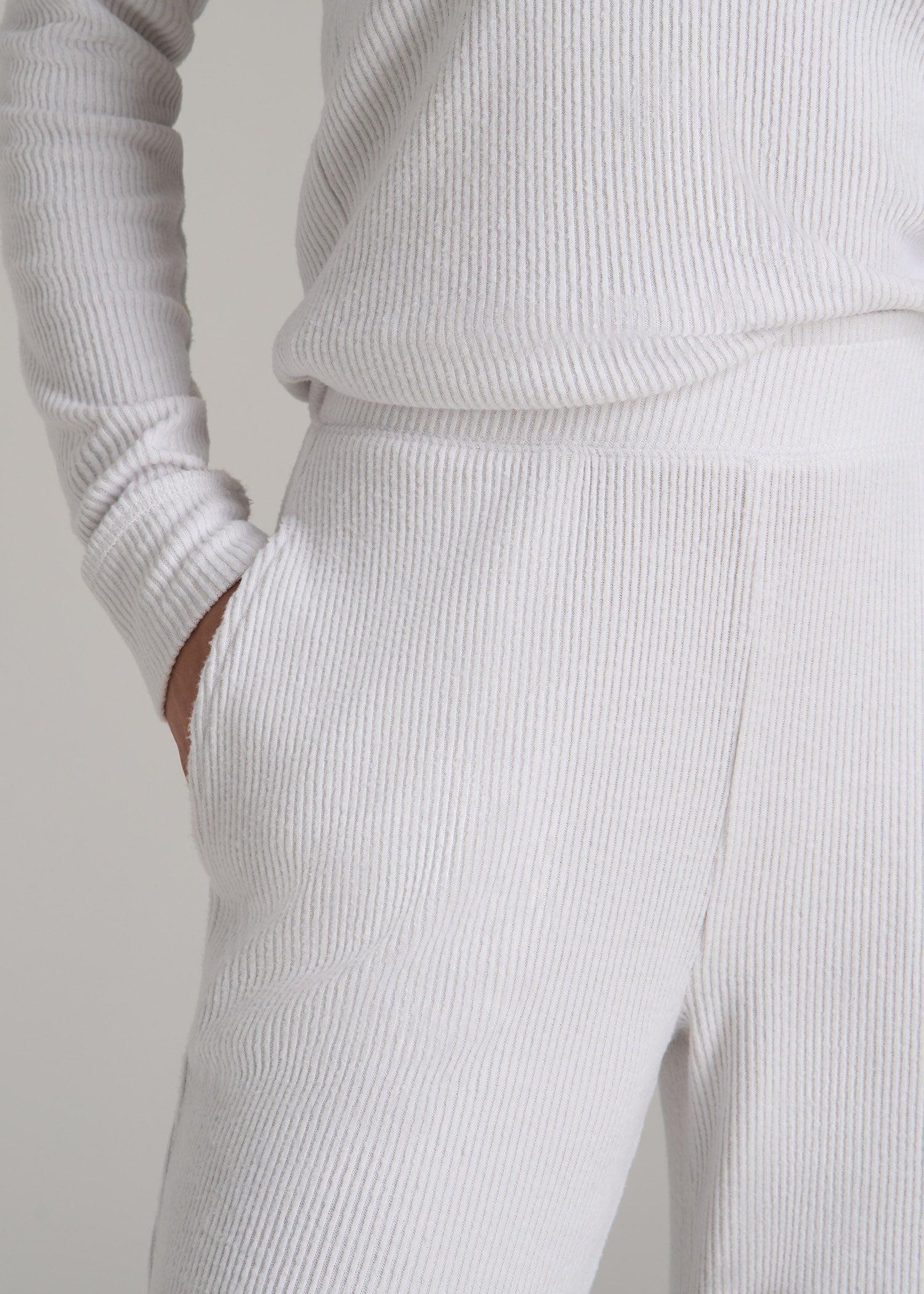 Women's Ribbed Flare Lounge Pants for Tall Women in Cloud White Product Image